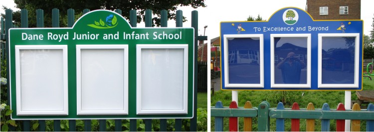 Triple Superior Lockable Exterior School Notice Boards